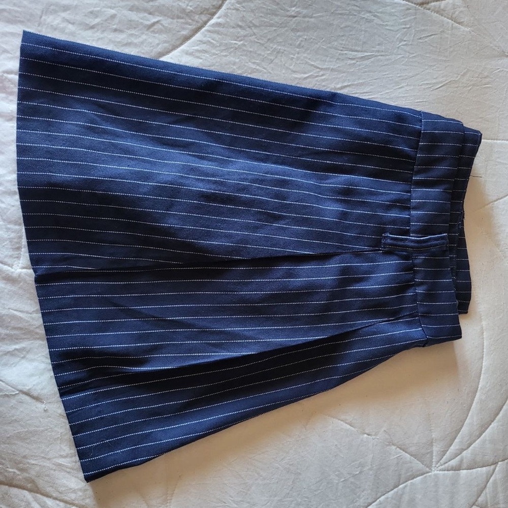 pleaded blue skirt